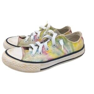 Converse All-Star Sneakers Shoes Girls Size 12 Tie-Dye Rainbow Multicolor Design